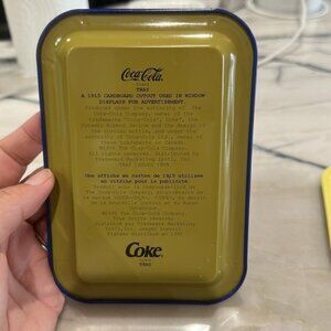 Coca-Cola small tin trays vintage 1990s set of 2